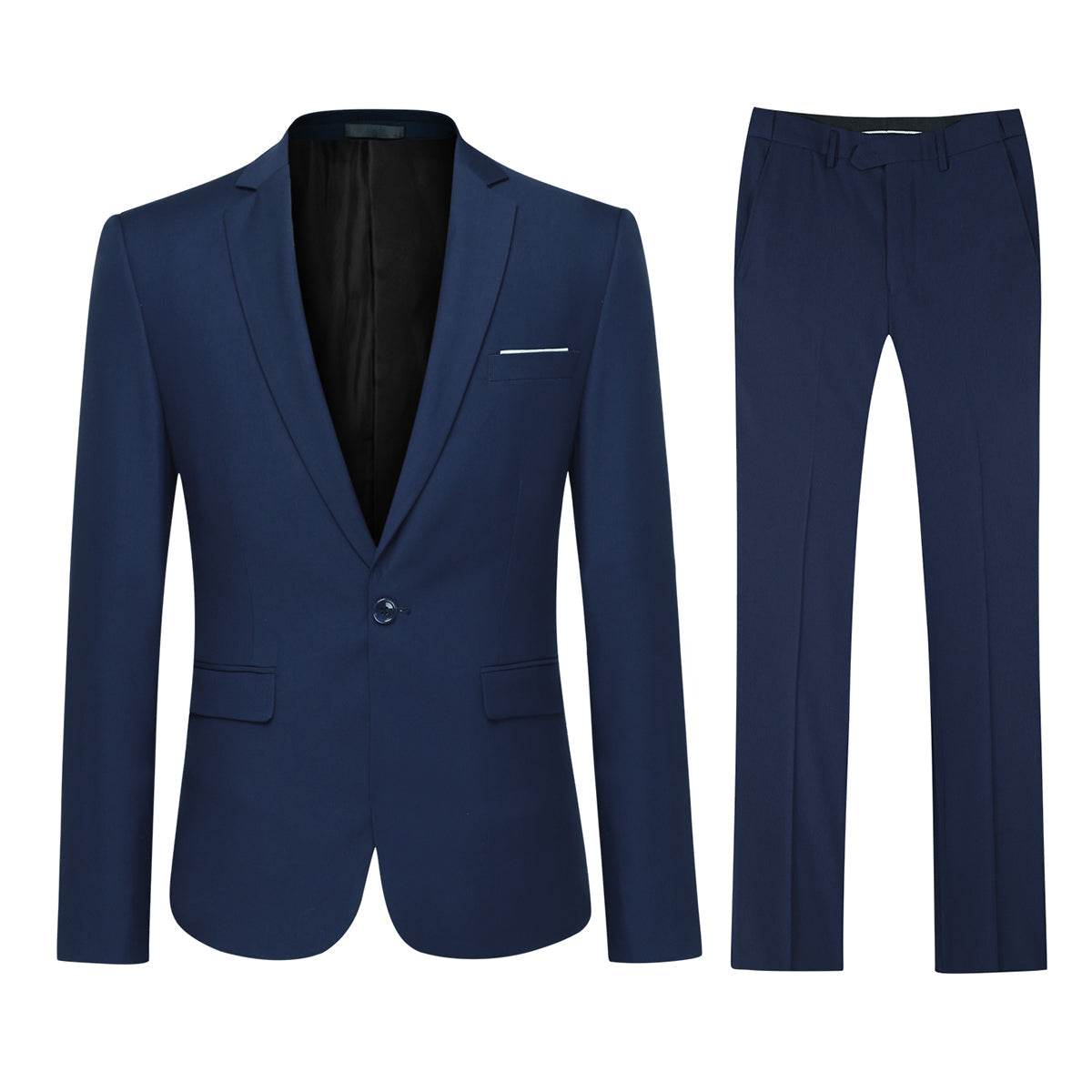 2-Piece Slim Fit Simple Designed Navy Suit