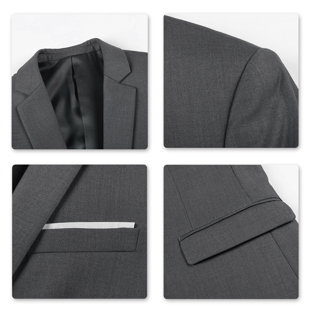 Dark Grey 2-Piece Slim Fit Minimalist Design Suit
