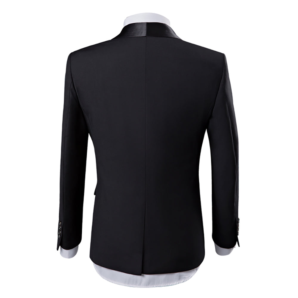 3-Piece Slim Fit Black Tuxedo Suit