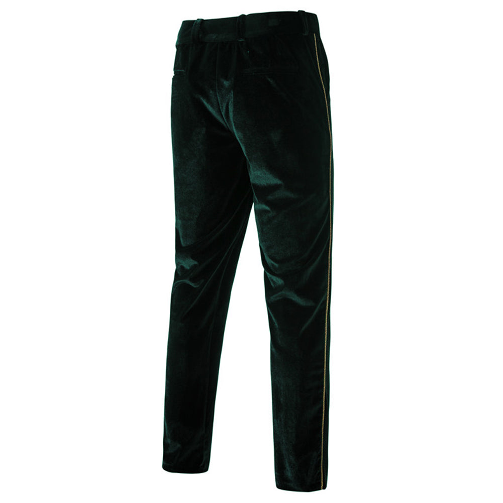 Green Velvet-Trimmed 2-Piece Double-Breasted Suit