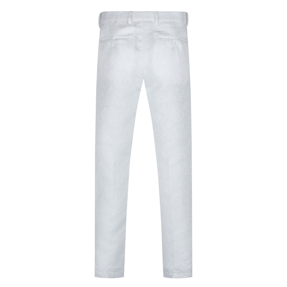 Paisley Suit 2-Piece Slim Fit Print Suit White