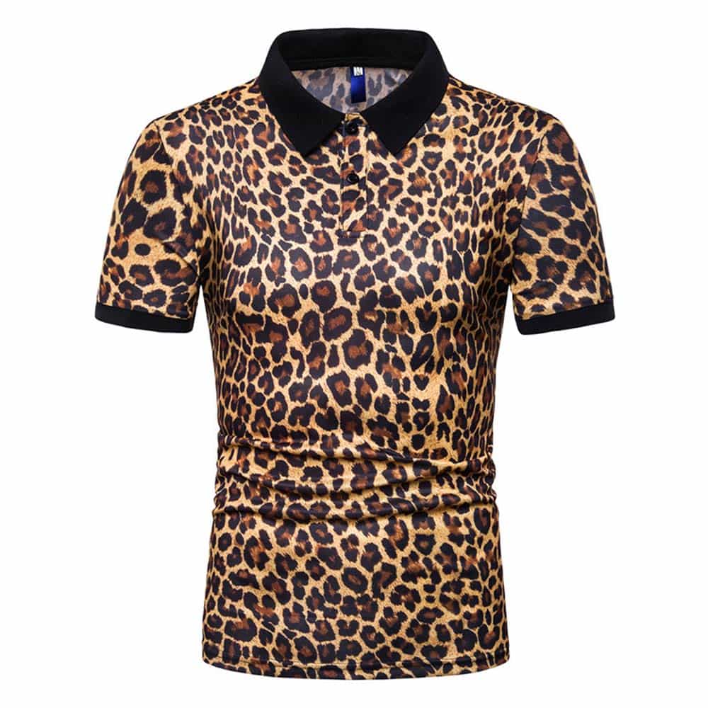 Slim Fit Leopard Polo Shirt