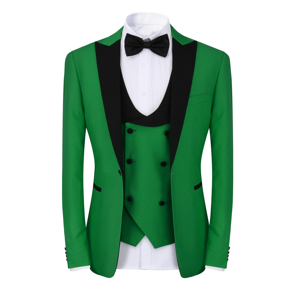 Green 3-Piece Slim Fit Tuxedo - One Button, Peaked Lapel