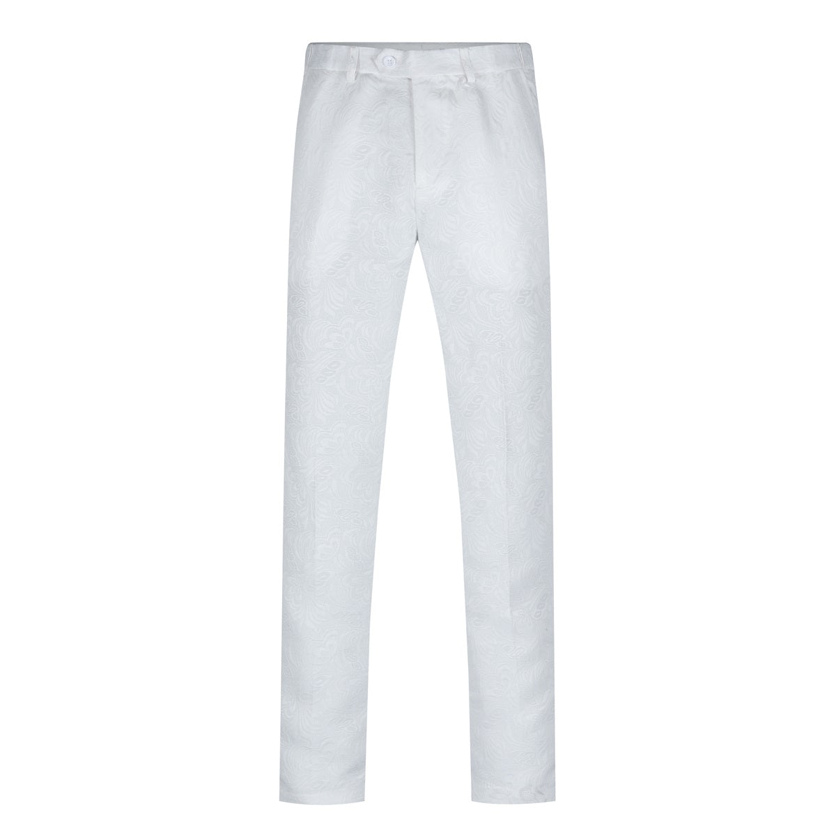 Paisley Suit 2-Piece Slim Fit Print Suit White