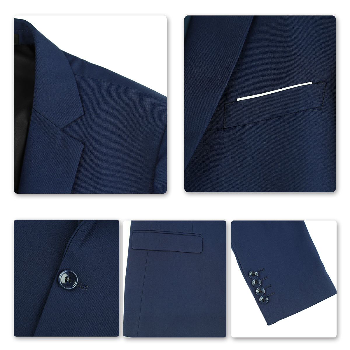 2-Piece Slim Fit Simple Designed Navy Suit