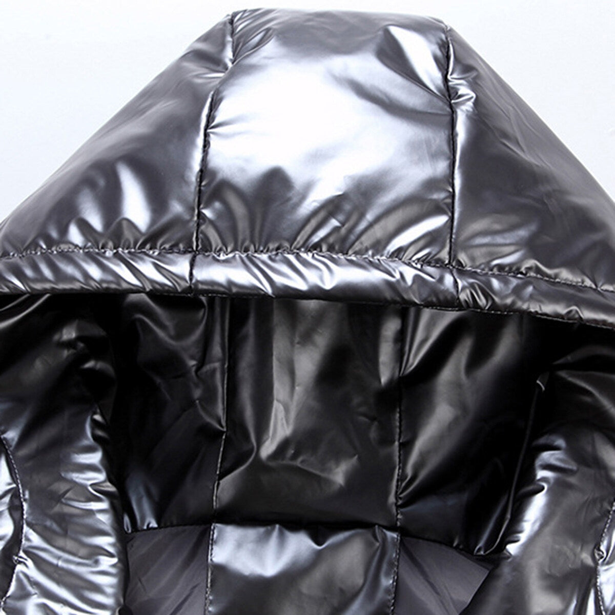 Allthemen Padded Vest, Bodywarmer, Glossy Waterproof Hooded Silver