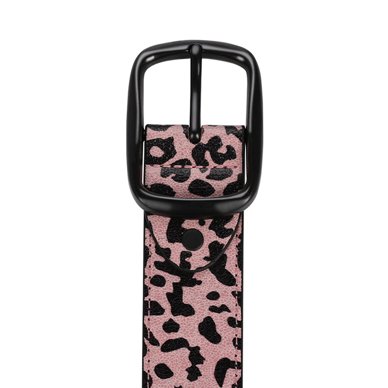 Pink Leopard Print Prong Buckle Belt