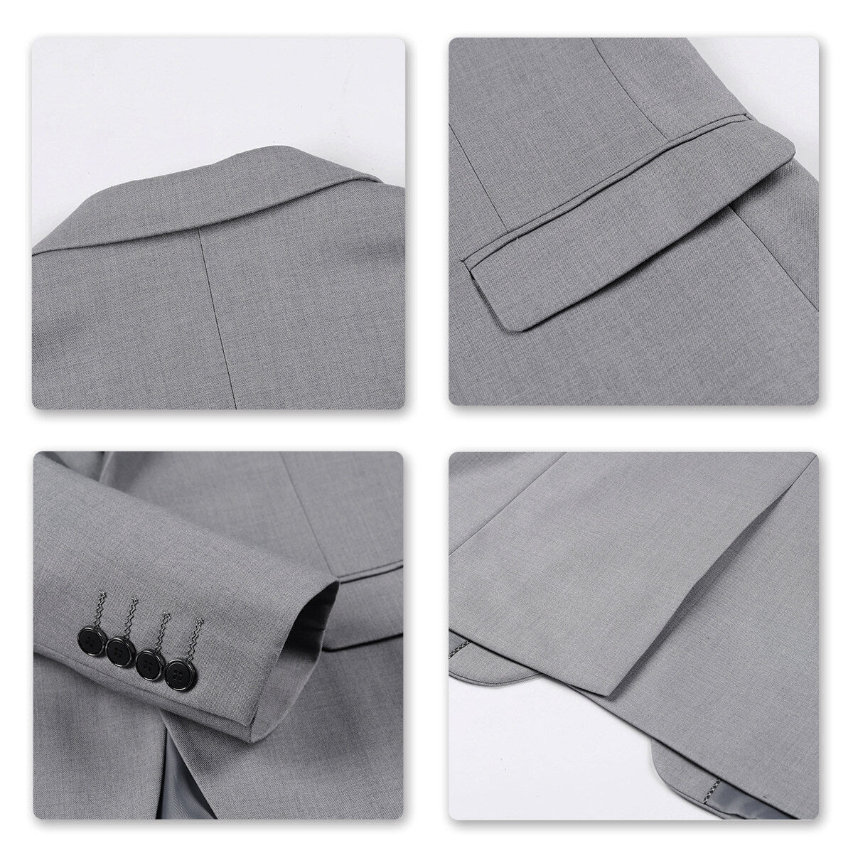 2-Piece Slim Fit Simple Designed Grey Suit