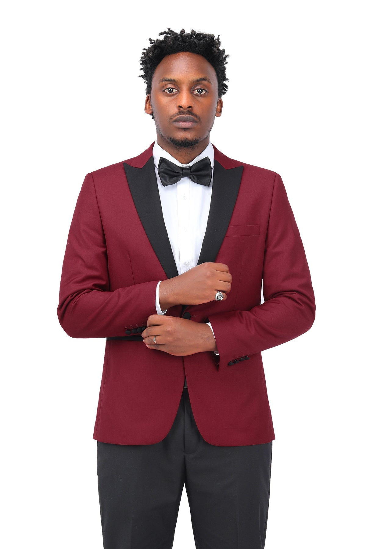 Wine Red 3-Piece Slim Fit Tuxedo