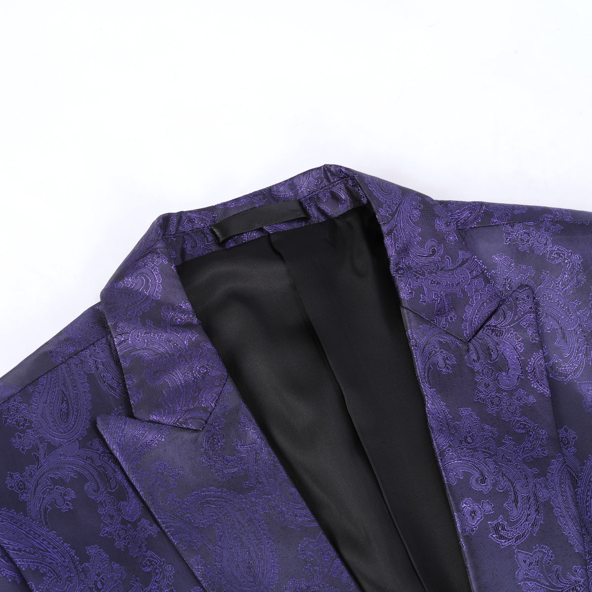 2-Piece Slim Fit Paisley Fashion Suit Purple