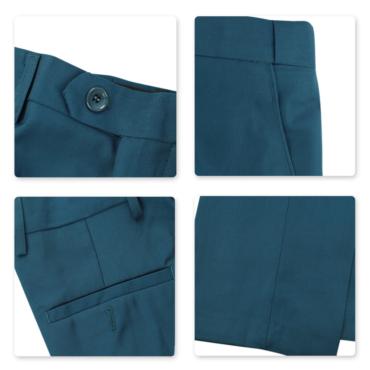 Mens 2-Piece Slim Fit Two Button SteelBlue Suit