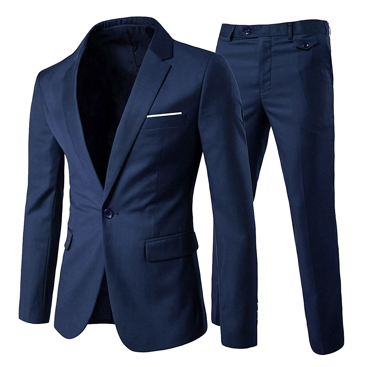 2-Piece Slim Fit Simple Designed Navy Suit