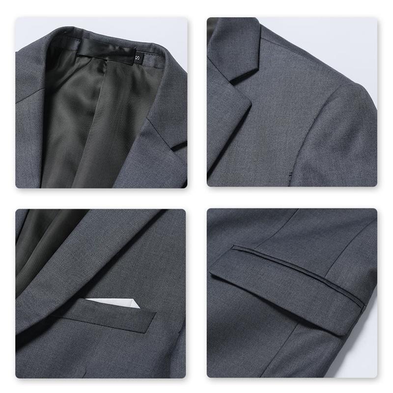 Mens 3-Piece Suit Slim Fit Two Button Nardo Grey Suit