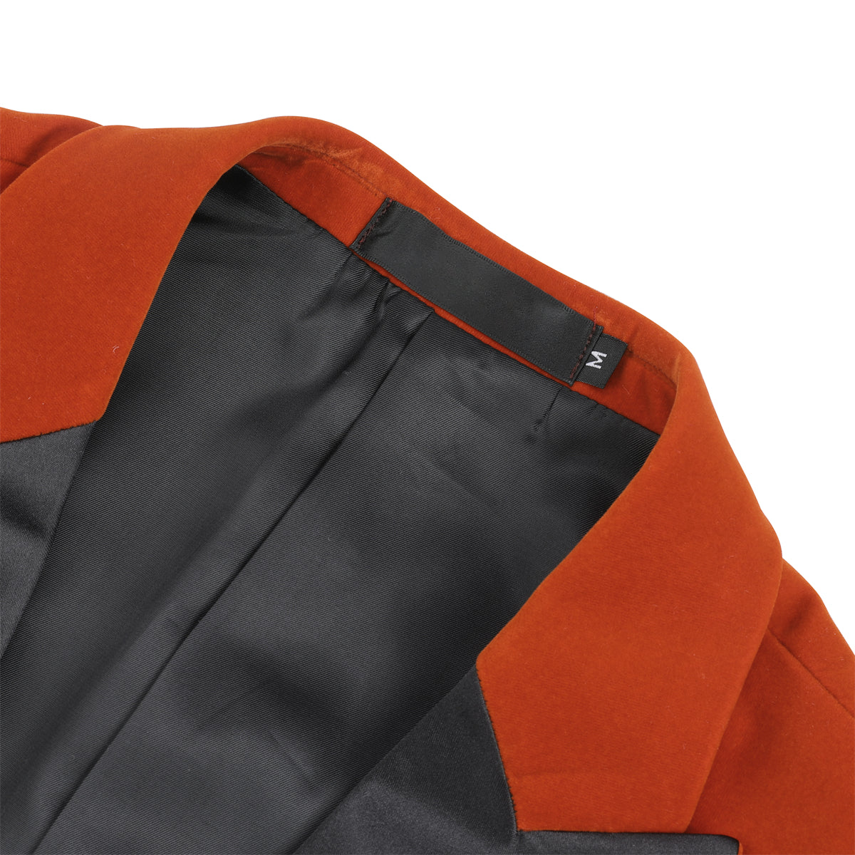 Slim Fit 2-Piece Orange Pleuche Velvet Tuxedo Suit