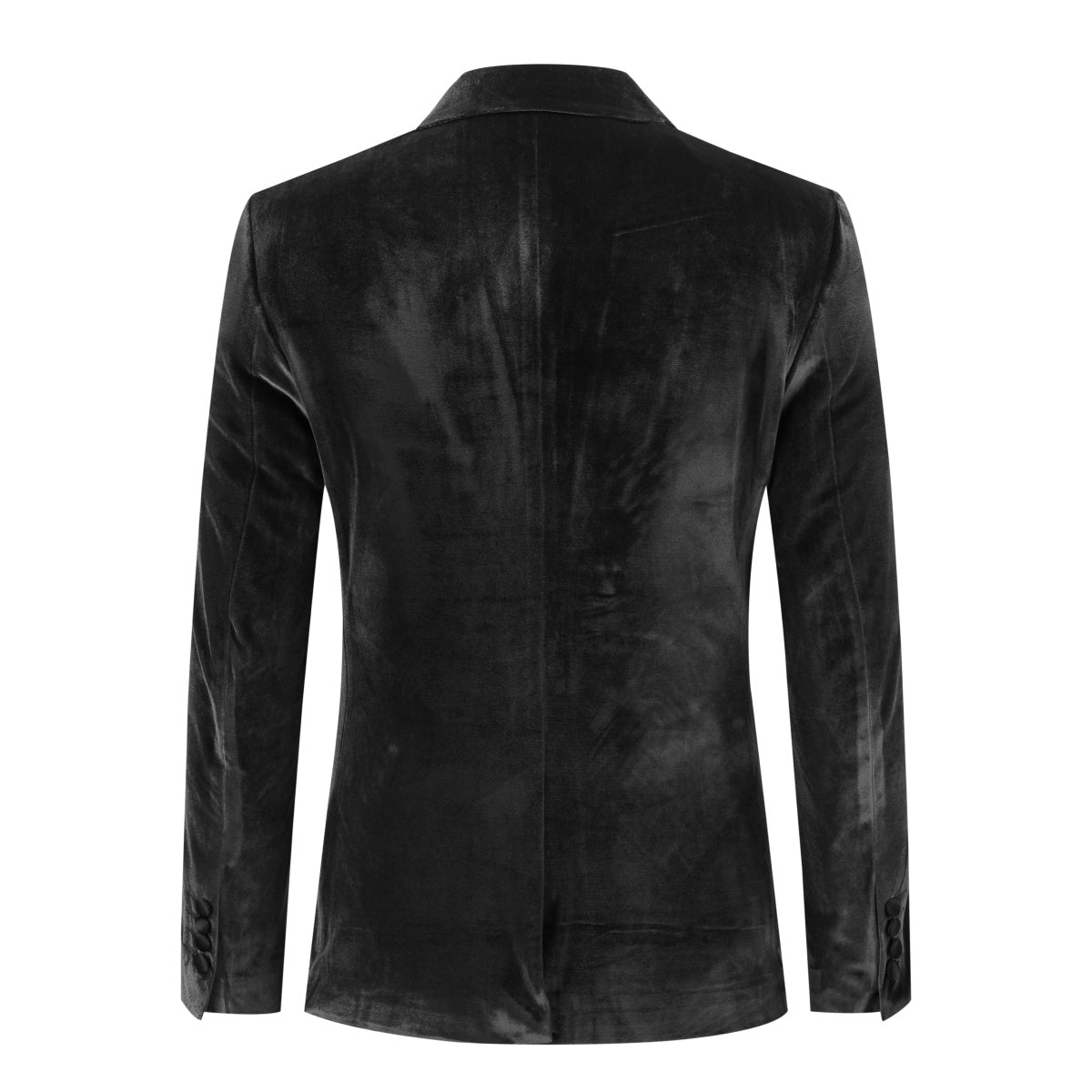 Black Velvet Tuxedo Suit - 3-Piece One Button Lapel Design