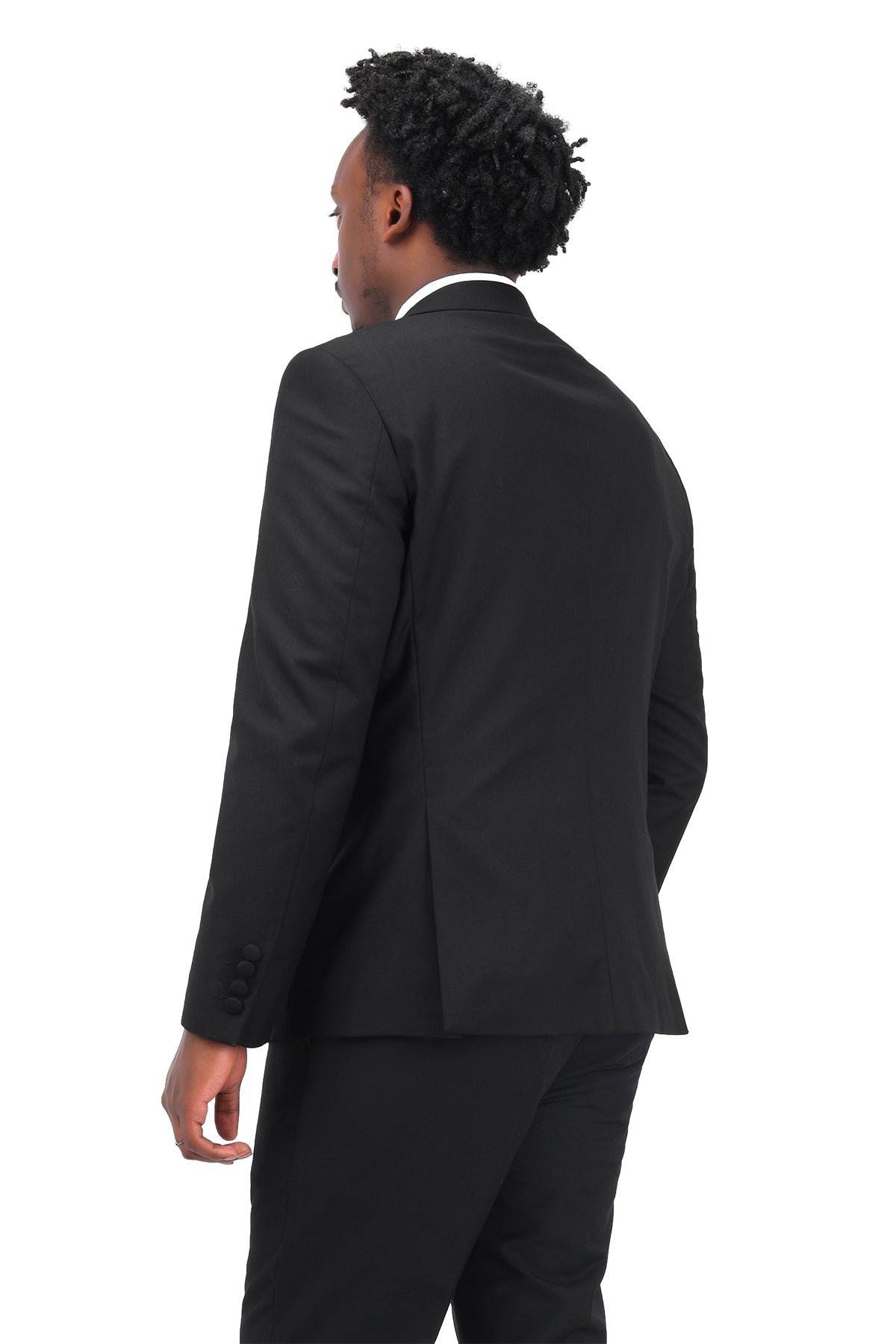 Black 3-Piece Slim Fit Tuxedo - One Button, Peaked Lapel