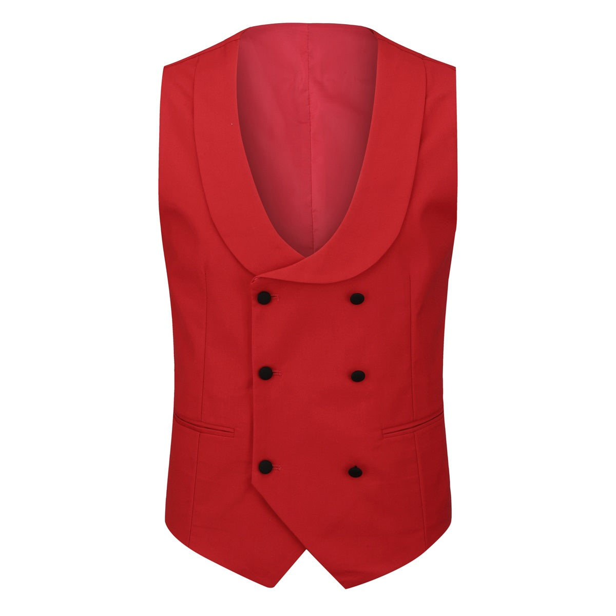Red Slim Fit Peak Lapel 3-Piece Suit