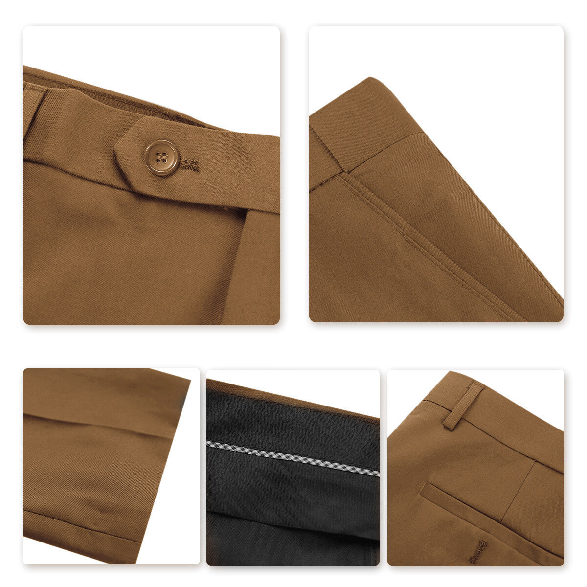 2-Piece Slim Fit Simple Designed Coffee Suit-EU