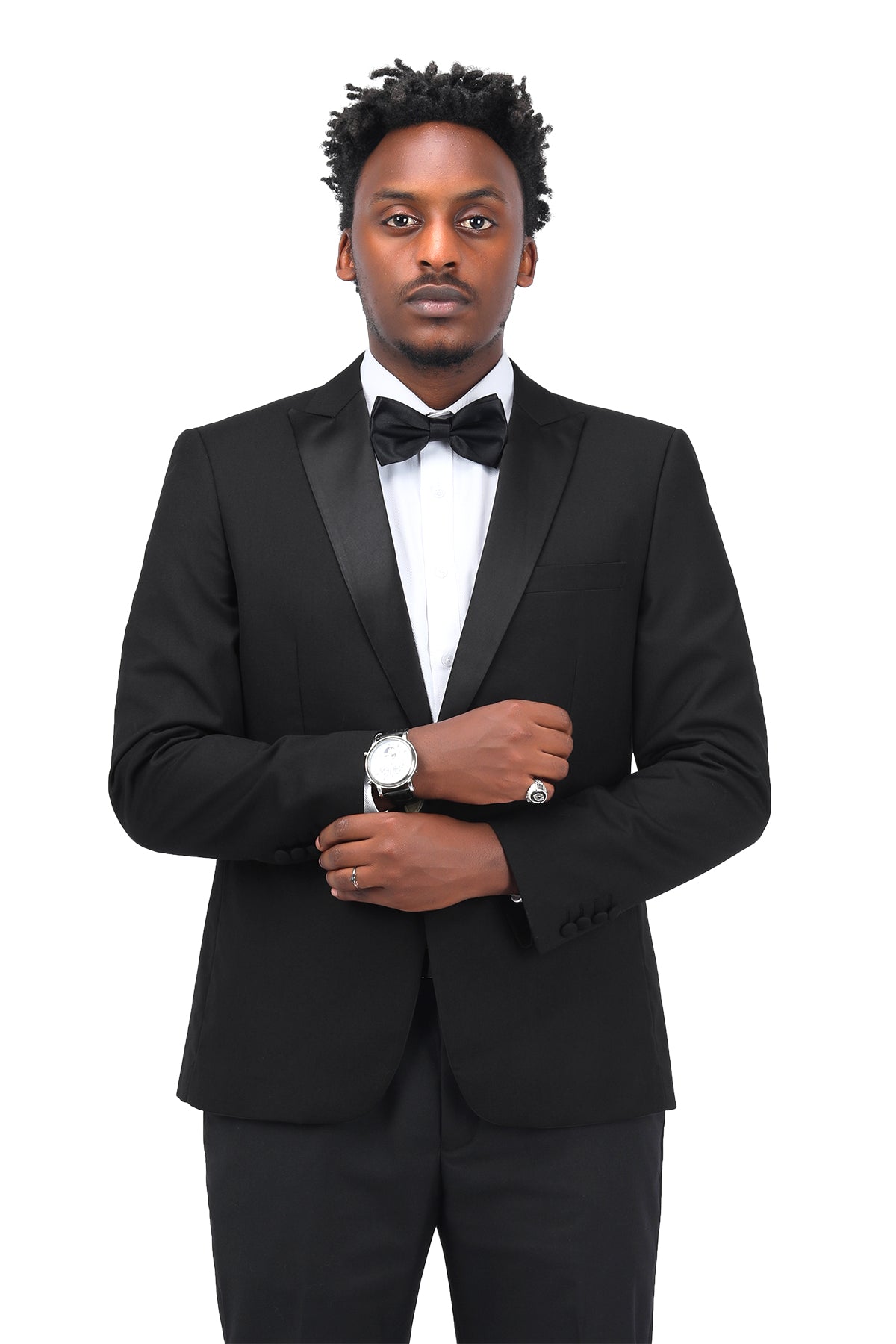 Black 3-Piece Slim Fit Tuxedo - One Button, Peaked Lapel