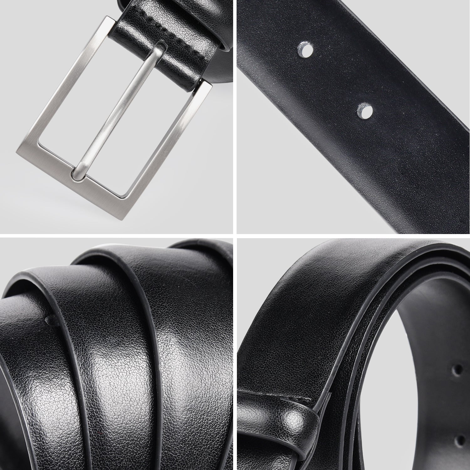 Genuine Leather Dress Belt Buckle Belt Black