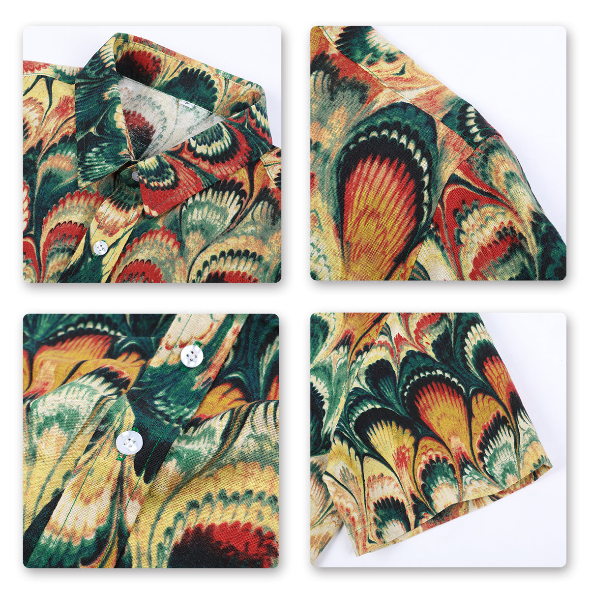Vibrant Peacock Feather Print 2-Piece Summer Suit