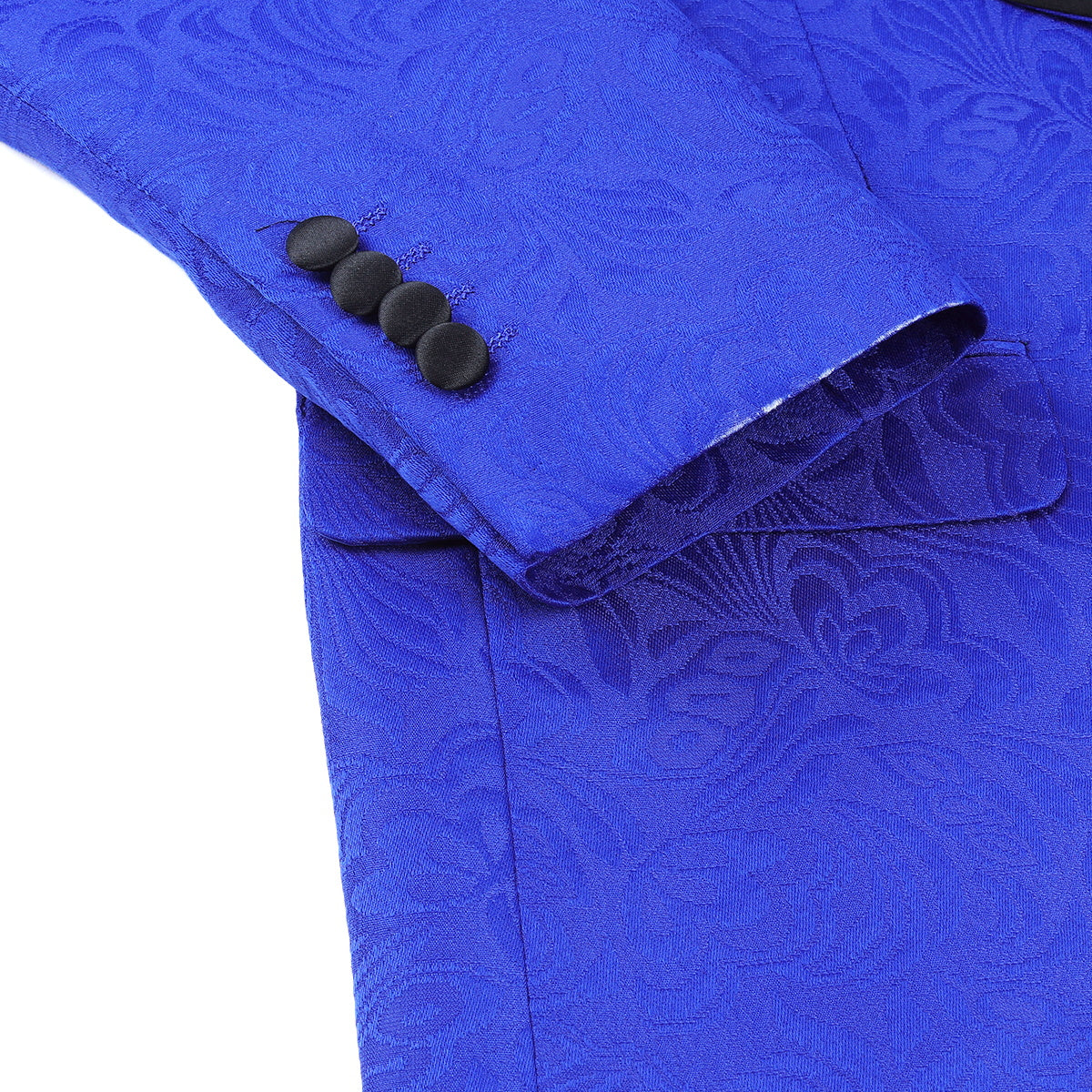 Paisley Suit 2-Piece Slim Fit Print Suit Blue