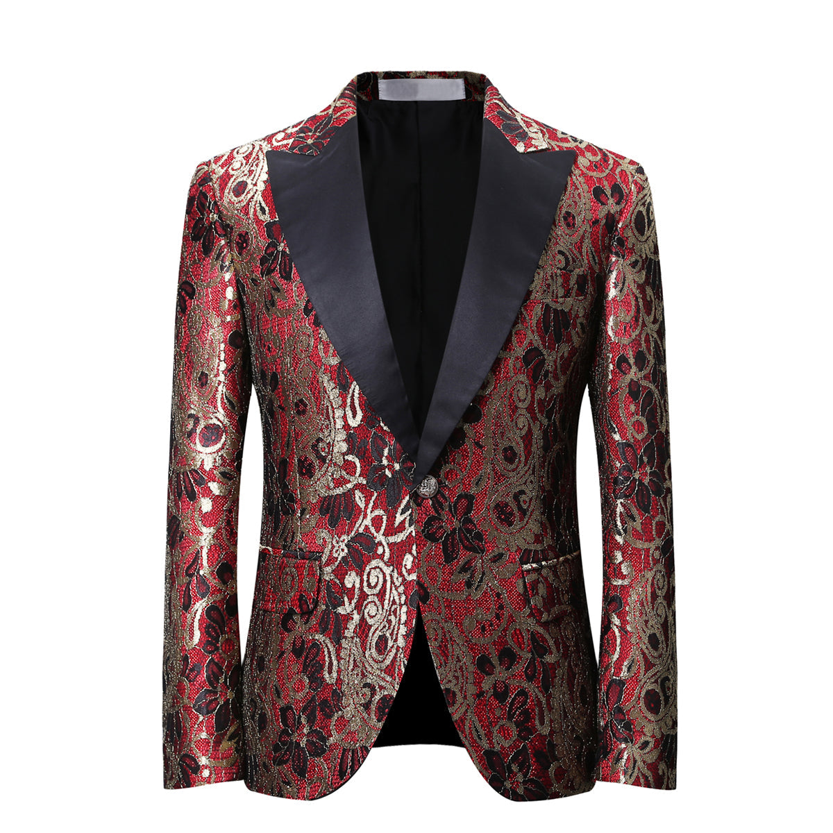 Maroon Flower Printed 2-Piece Shiny Suits