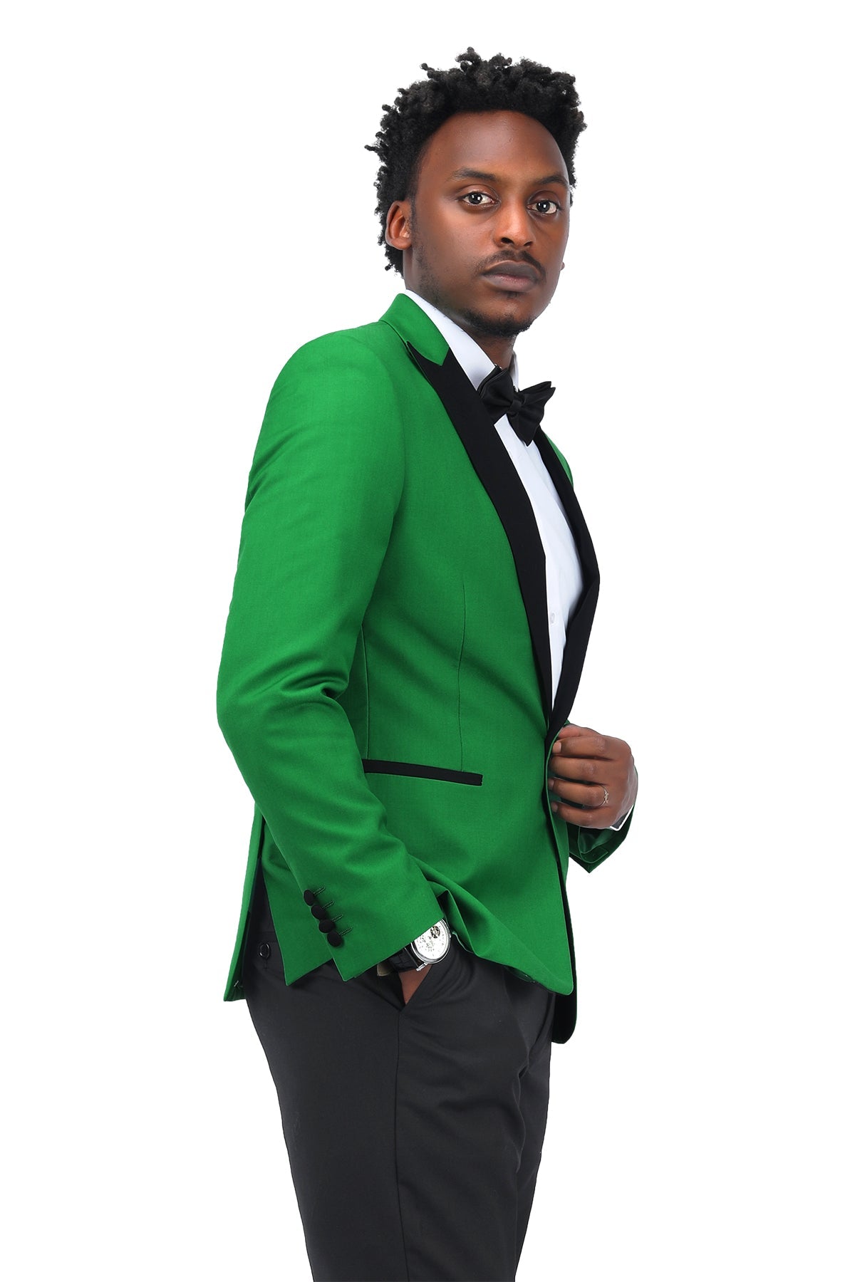 Green 3-Piece Slim Fit Tuxedo - One Button, Peaked Lapel