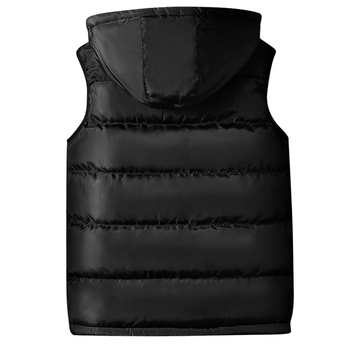 Allthemen Hooded padded Jacket, Sleeveless, Slim fit Black