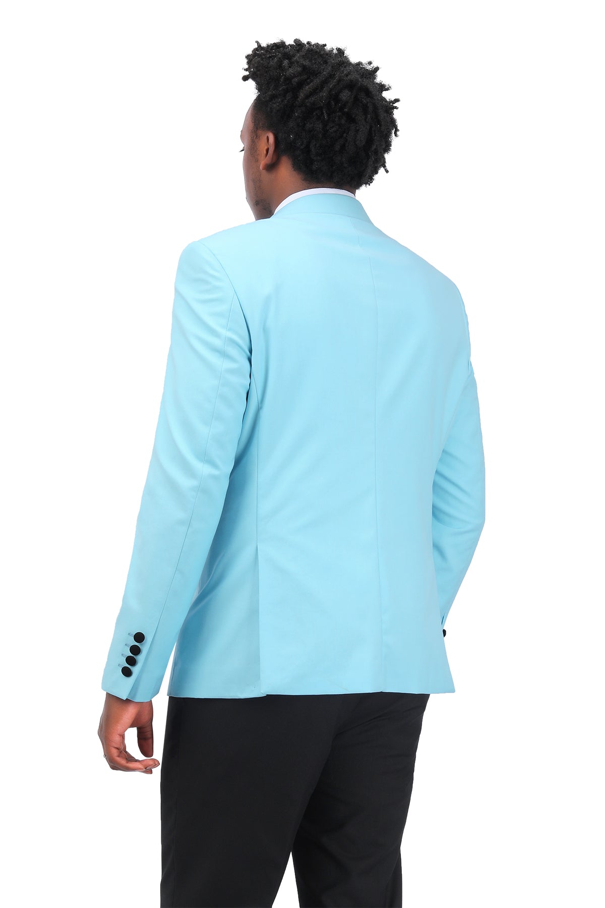 Light Blue 3-Piece Slim Fit Tuxedo - One Button, Peaked Lapel