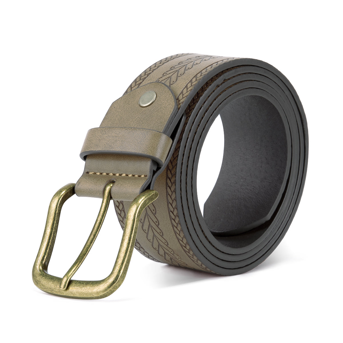 Herringbone Embossed leather Belt