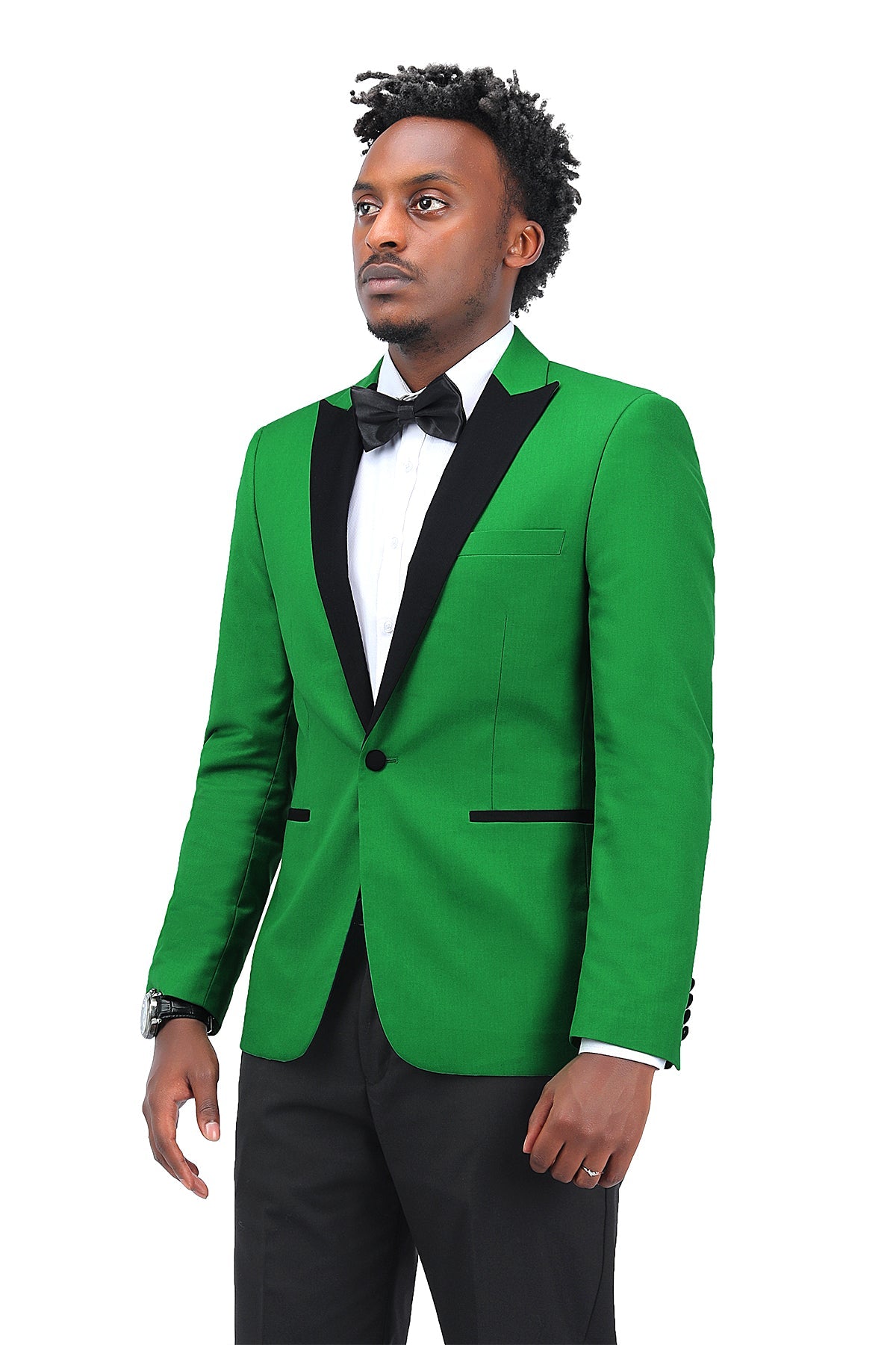 Green 3-Piece Slim Fit Tuxedo - One Button, Peaked Lapel