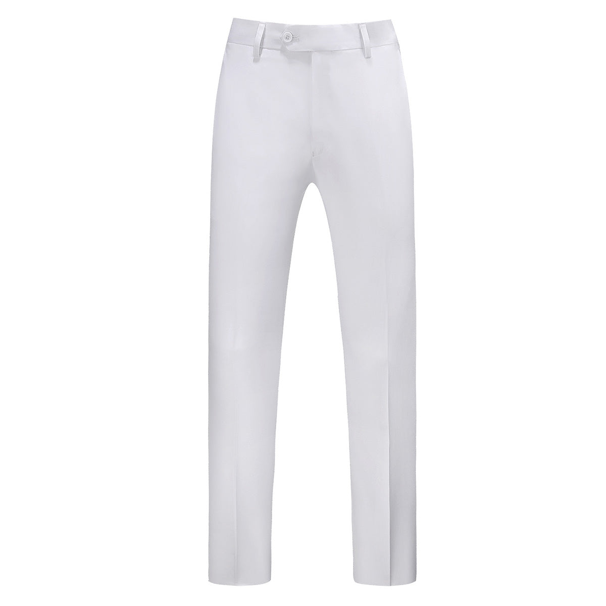 3-Piece Mens Solid Color Two-Button Double-Breasted Suit Set White