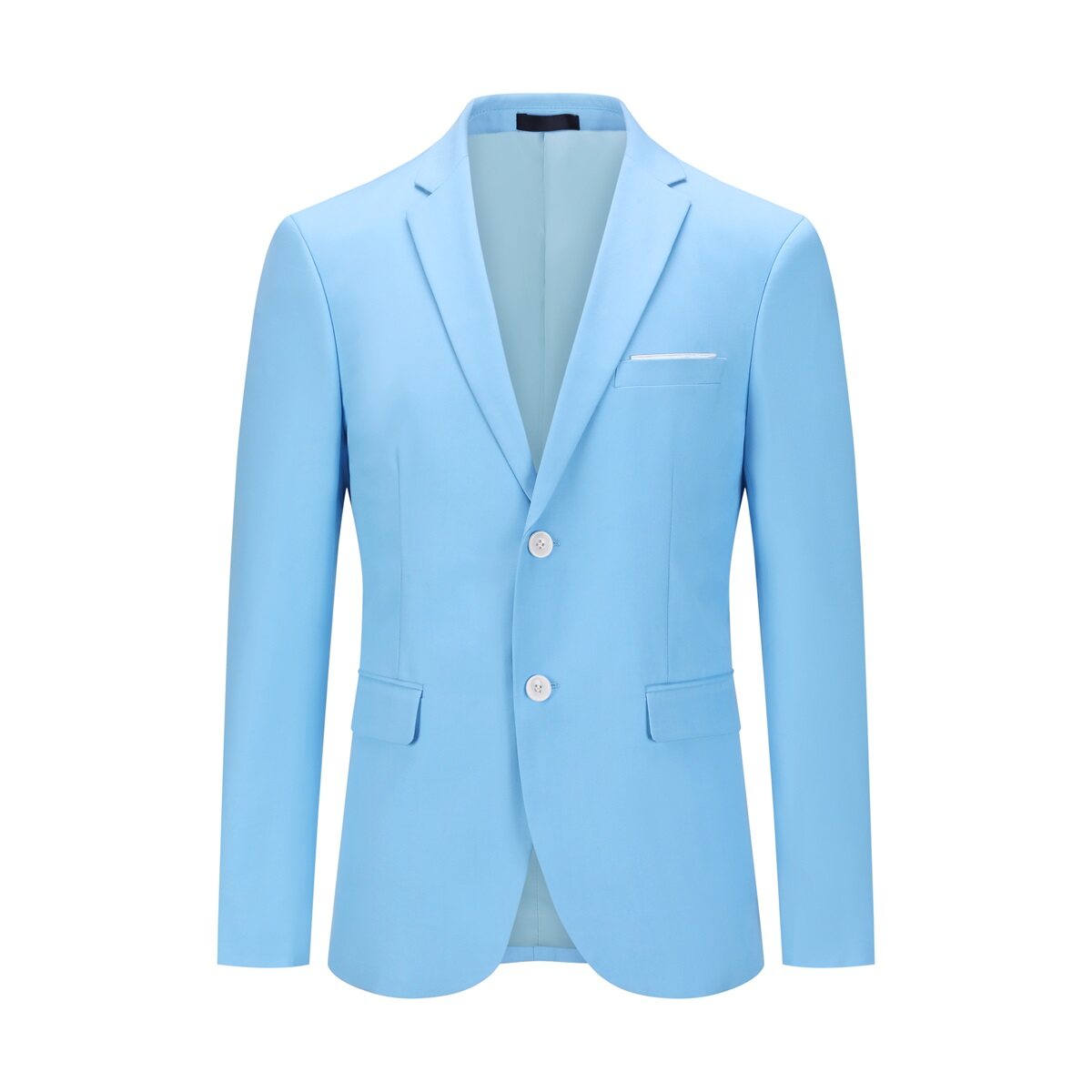 Mens 2-Piece Slim Fit Two Button Sky Blue Suit