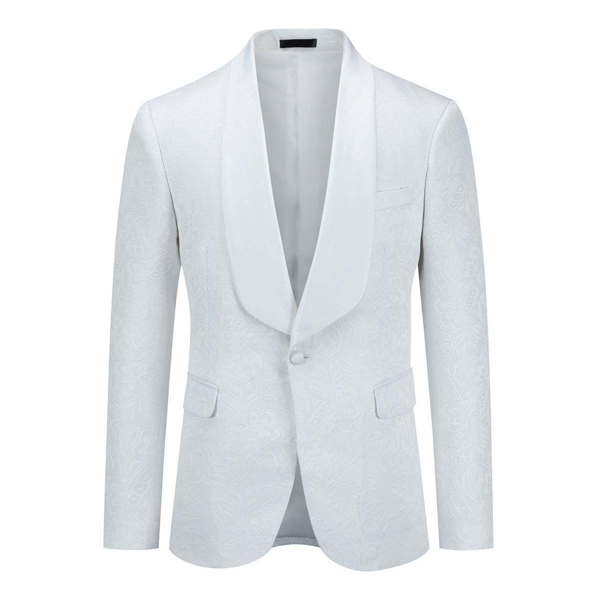 Paisley Suit 2-Piece Slim Fit Print Suit White