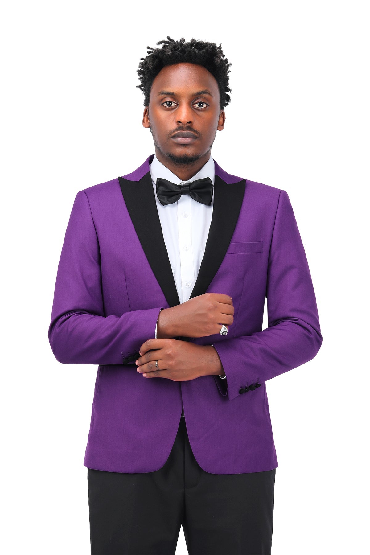 Purple 3-Piece Slim Fit Tuxedo - One Button, Peaked Lapel