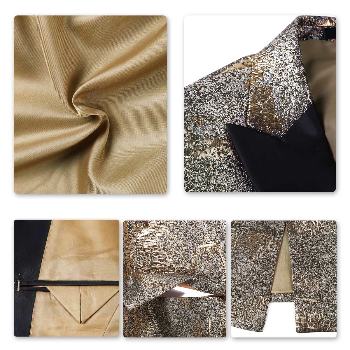 Gold and Silver Printed Shiny Suits