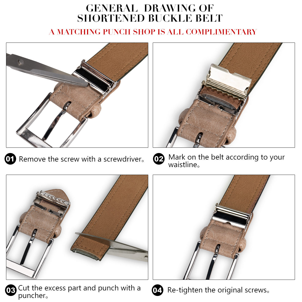 Whole Punched Needle Buckle Belt Black