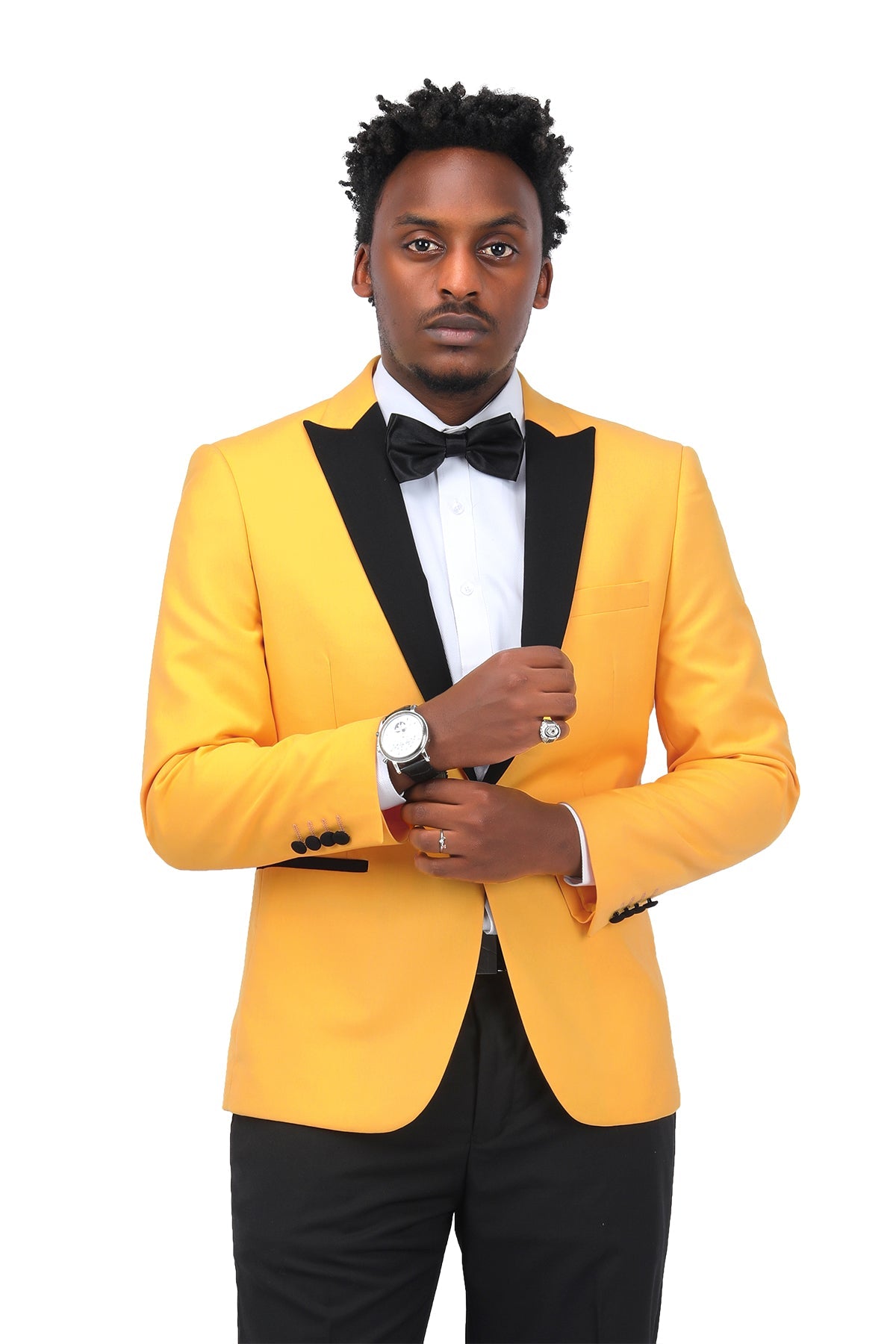 Yellow 3-Piece Slim Fit Tuxedo - One Button, Peaked Lapel