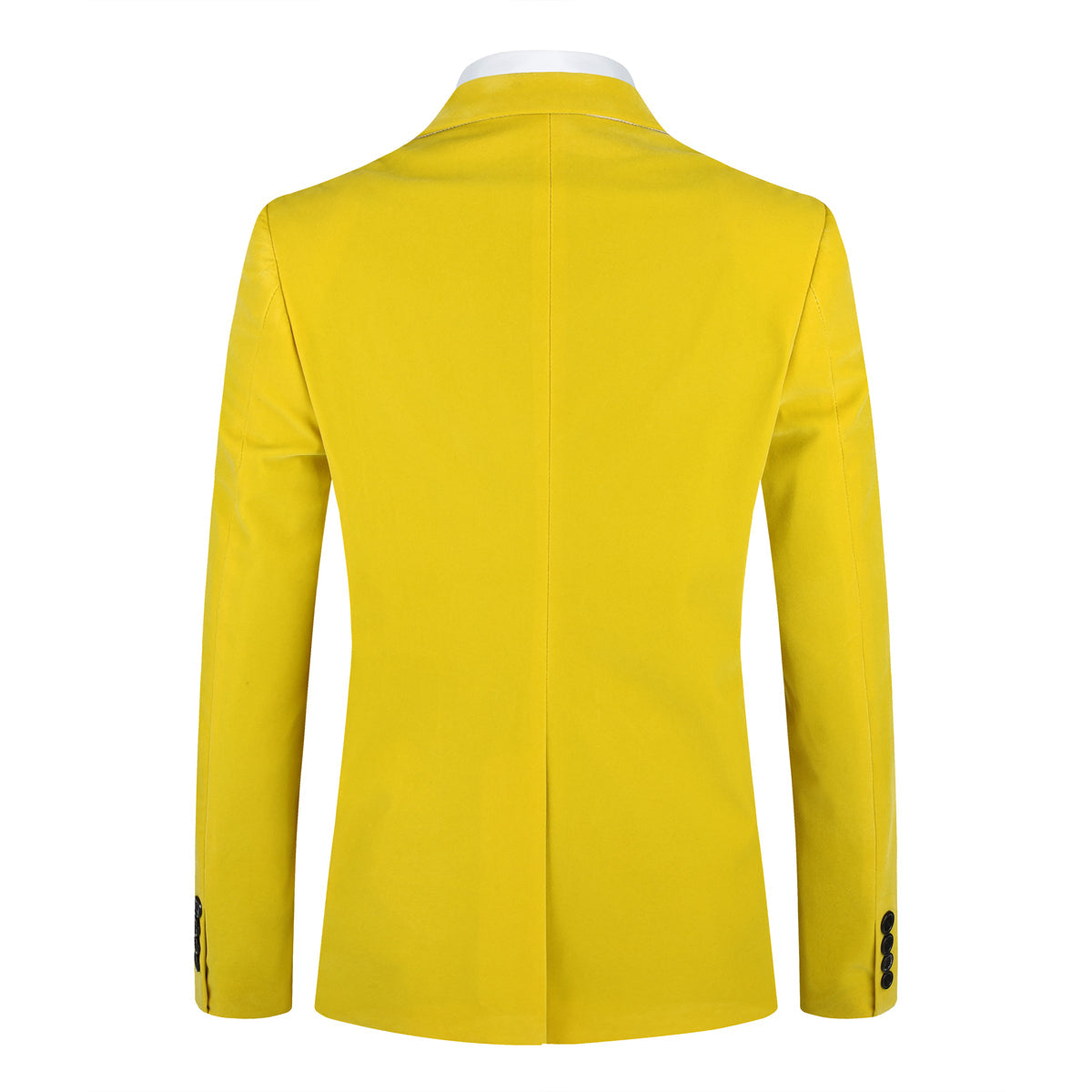 Slim Fit 2-Piece Yellow Pleuche Velvet Tuxedo Suit