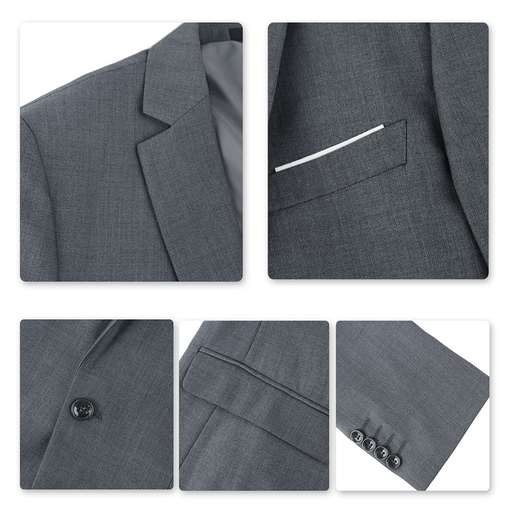 3-Piece DimGrey Notched Lapel Suit