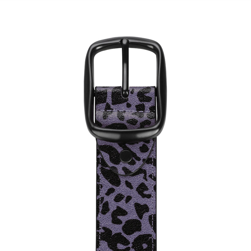 Purple Leopard Print Prong Buckle Belt