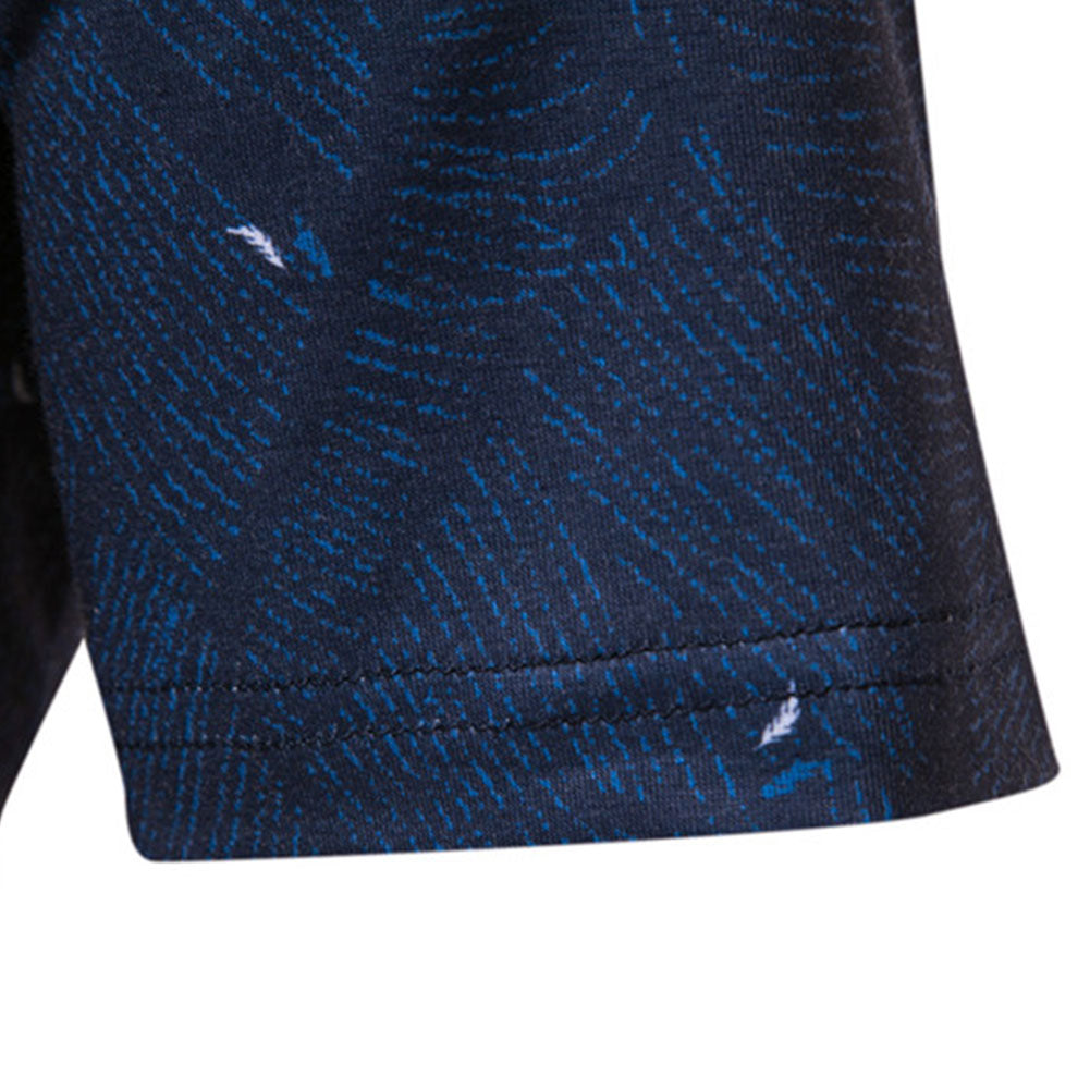 Slim Fit Star Print Polo Navy Shirt
