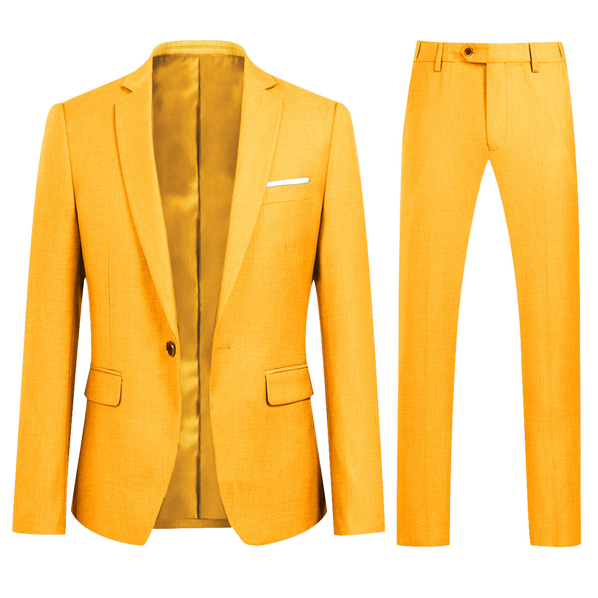 Yellow Slim Fit 2-Piece Minimalist Suit