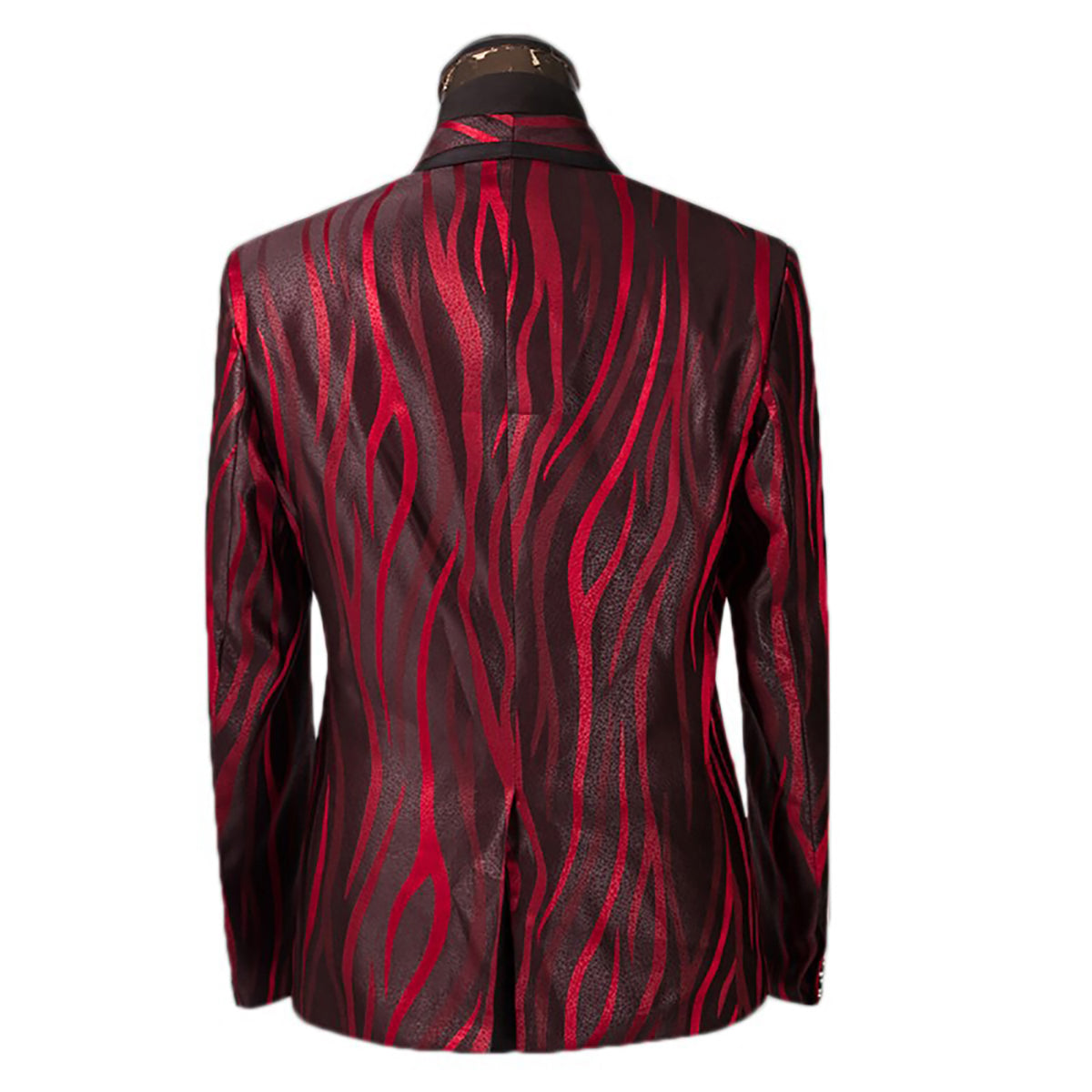 Maroon Zebra Printed 2-Piece Shiny Suit