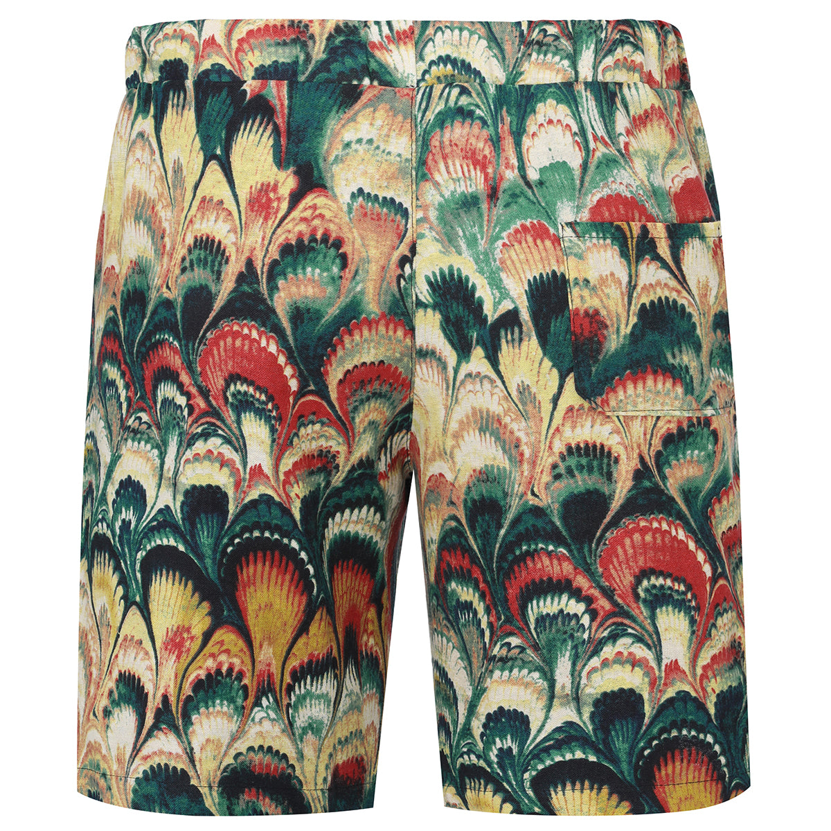 Vibrant Peacock Feather Print 2-Piece Summer Suit