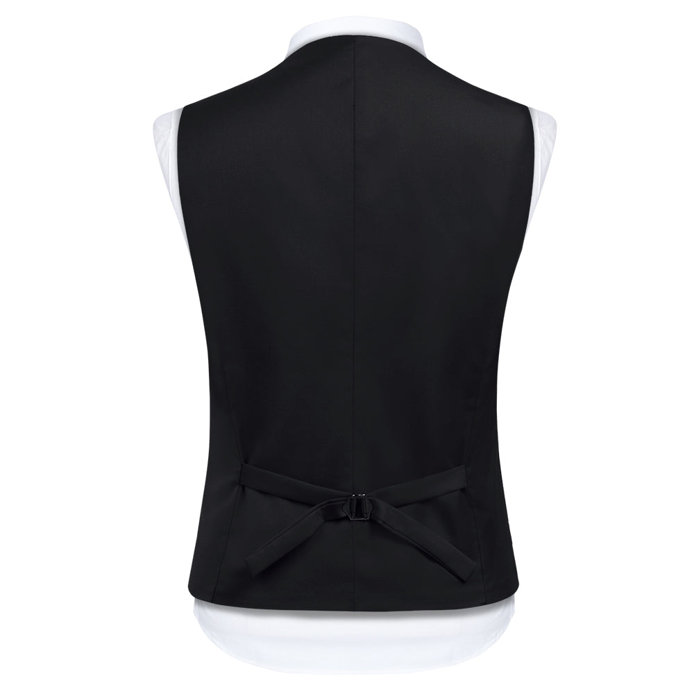3-Piece Slim Fit One Button Fashion Black Suit