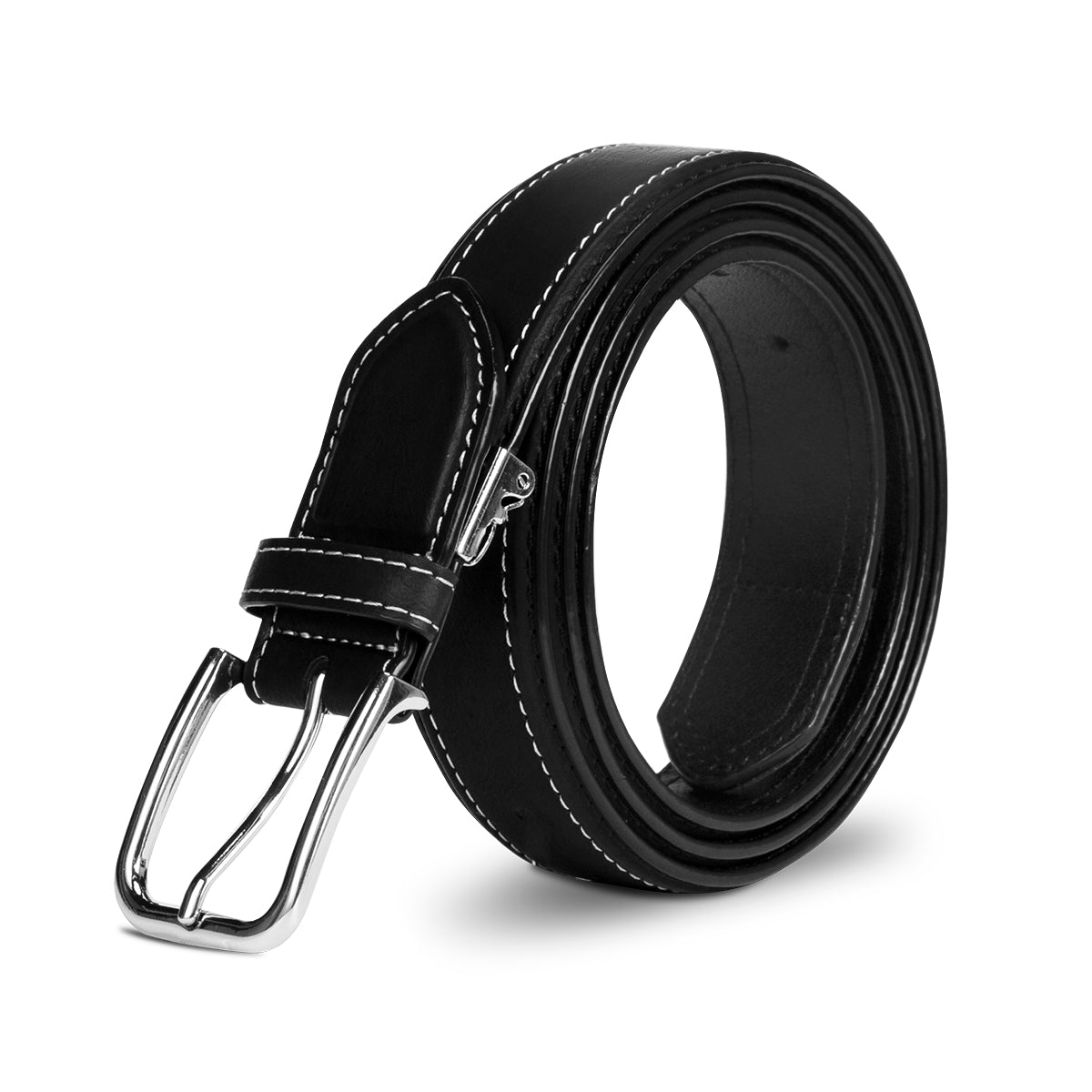 Whole Punched Needle Buckle Belt Black