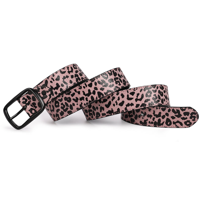 Pink Leopard Print Prong Buckle Belt