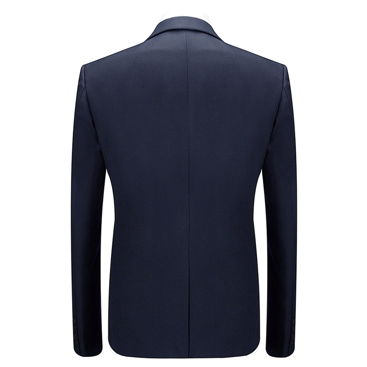 3-Piece Slim Fit Solid Dark Blue Smart Wedding Formal Suit